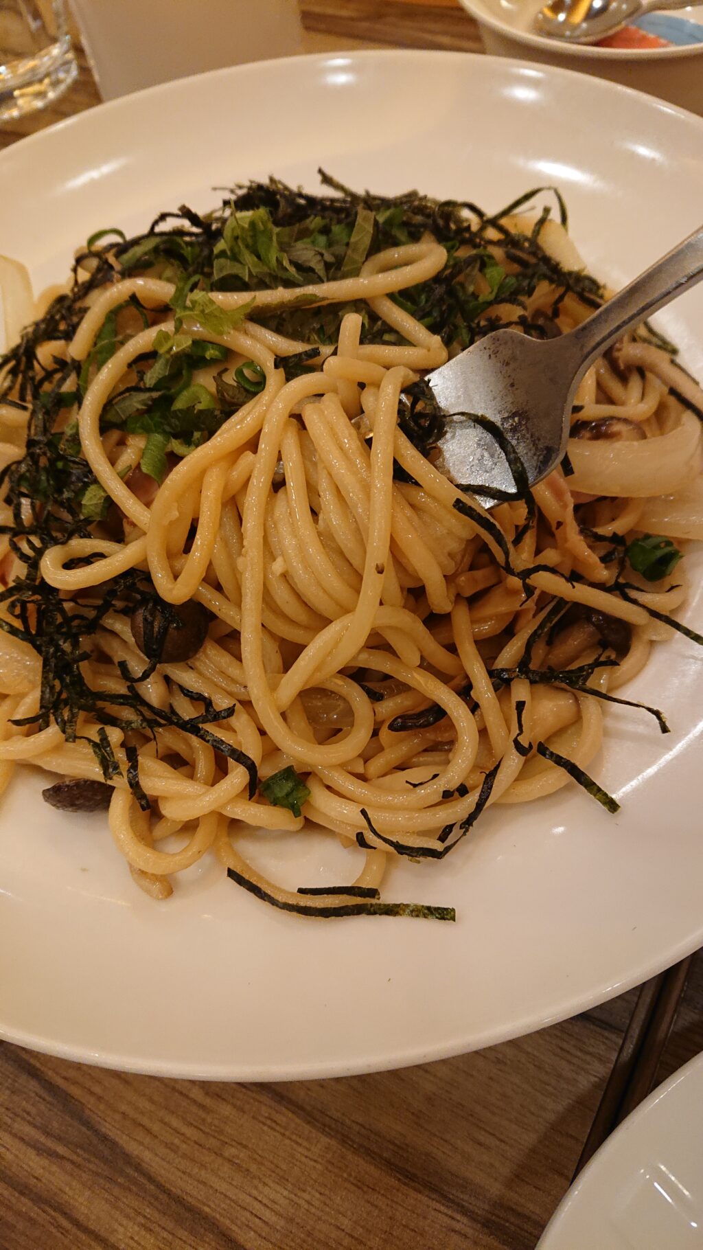 銀座ライオン 恵比寿 和風きのこスパゲティの麺