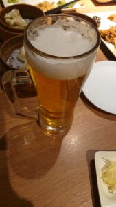 中ジョッキの生ビール