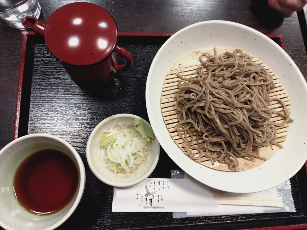 もりそば　600円　蕎麦湯付き