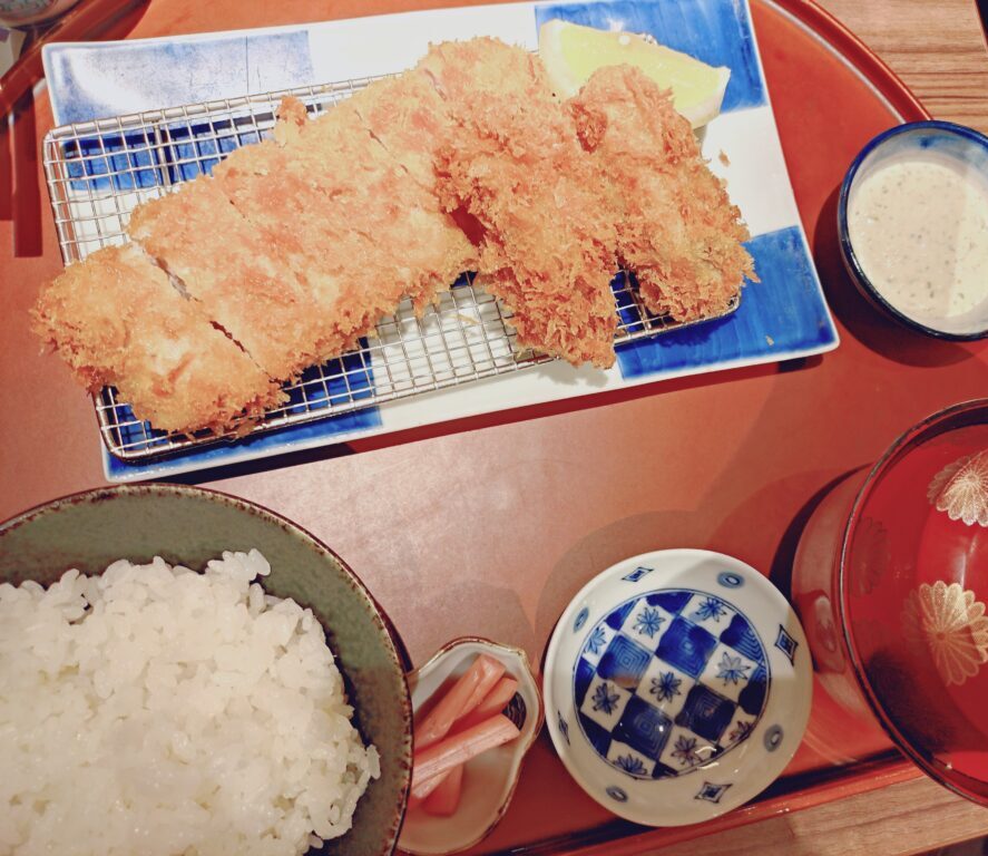 恵比寿かつ彩 本店の大粒カキフライ2個・柔らかヒレカツ90g御膳(\2,380)