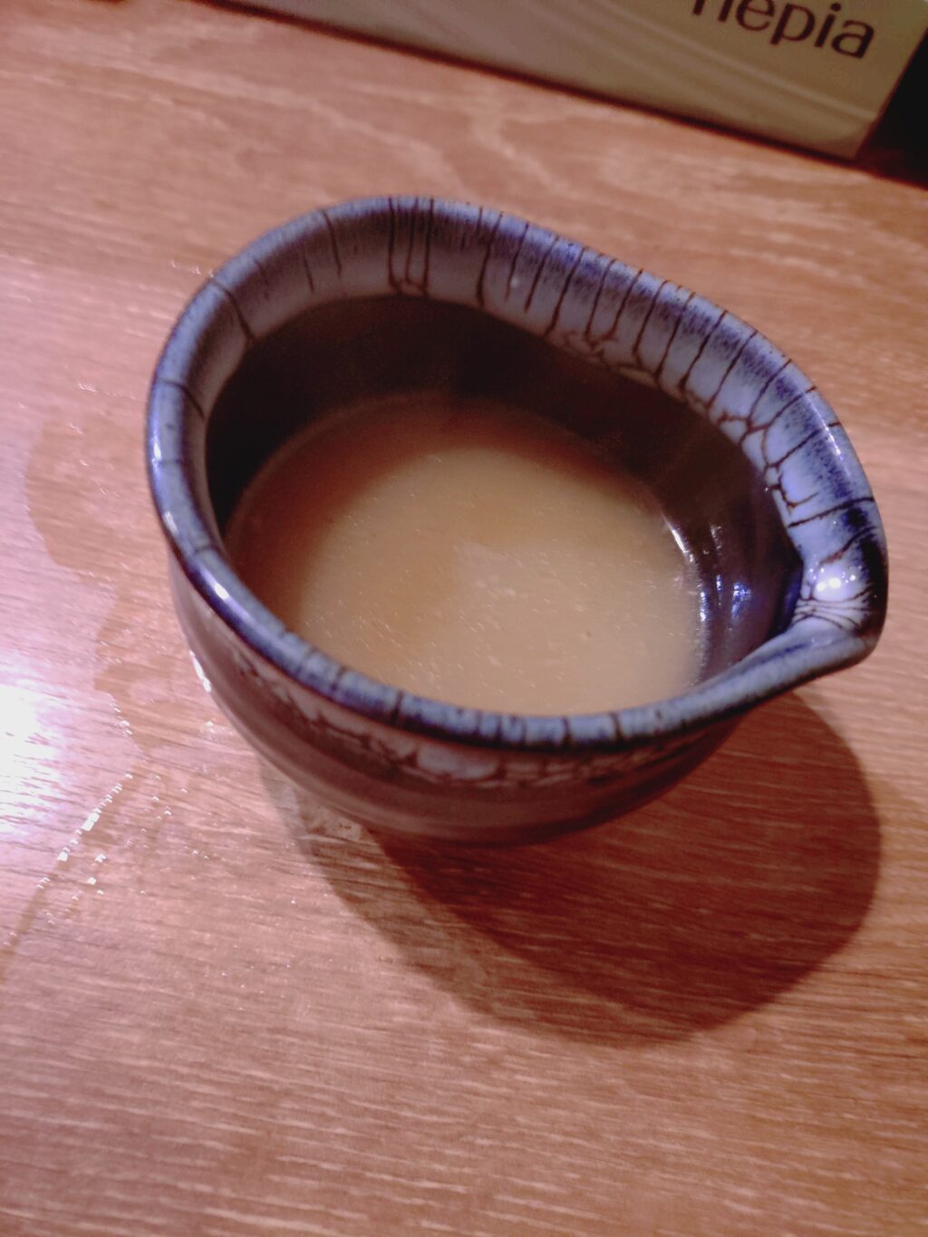つけ麺屋ごんろくのスープ割りのスープ